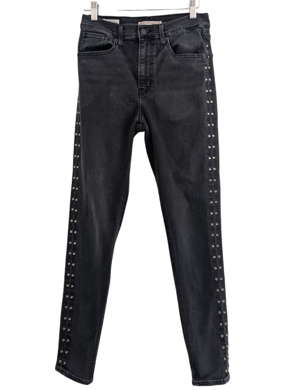 Levi’s Premium Mile High Studded Super Skinny Jeans W27 L30 Black - Picture 2 of 10